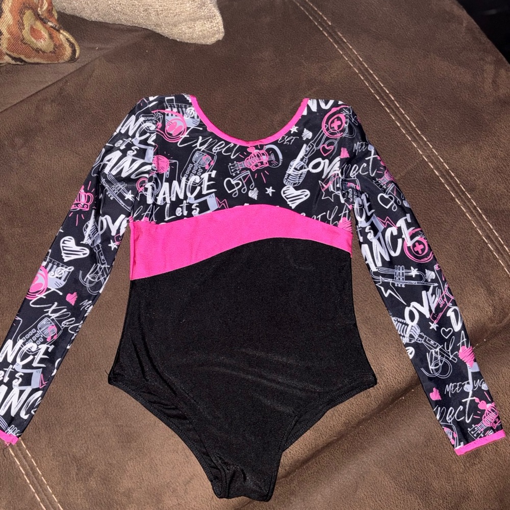Black and Pink Dance Leotard